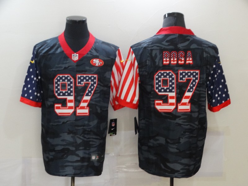 Nike 49ers 97 Nick Bosa Black Camo USA Flag Limited Jersey Nike 49ers 97 Nick Bosa Black Camo USA Flag Limited Jersey