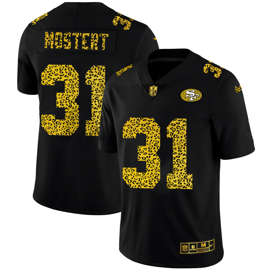 San Francisco 49ers #31 Raheem Mostert Men's Nike Leopard Print Fashion Vapor Limited NFL Jersey Black San Francisco 49ers #31 Raheem Mostert Men's Nike Leopard Print Fashion Vapor Limited NFL Jersey Black