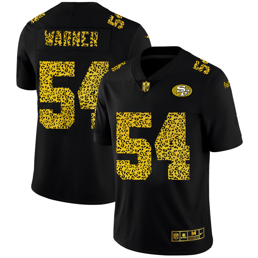San Francisco 49ers #54 Fred Warner Men's Nike Leopard Print Fashion Vapor Limited NFL Jersey Black San Francisco 49ers #54 Fred Warner Men's Nike Leopard Print Fashion Vapor Limited NFL Jersey Black