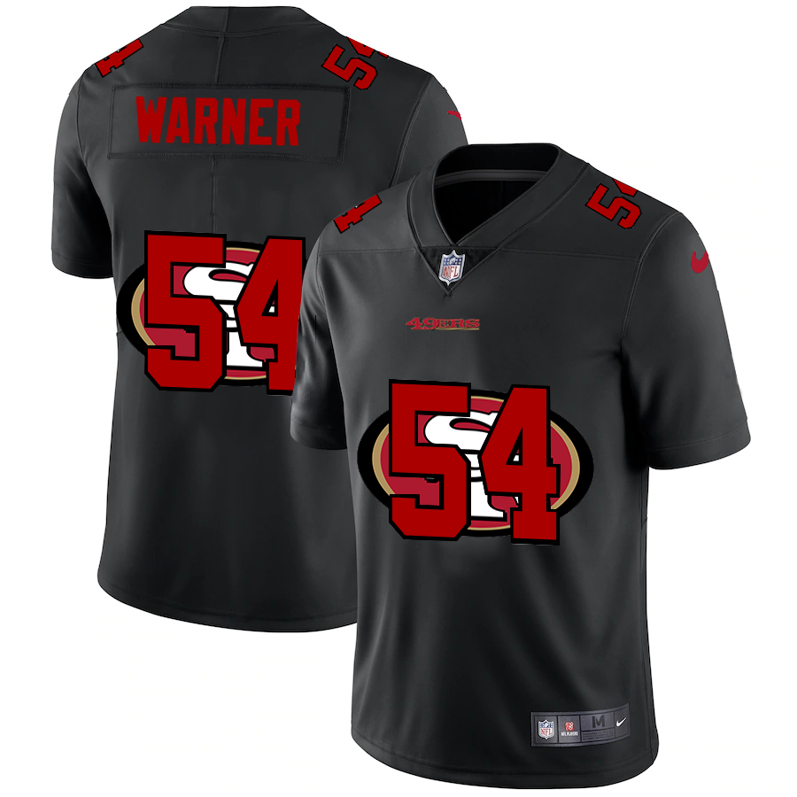 San Francisco 49ers #54 Fred Warner Men's Nike Team Logo Dual Overlap Limited NFL Jersey Black San Francisco 49ers #54 Fred Warner Men's Nike Team Logo Dual Overlap Limited NFL Jersey Black