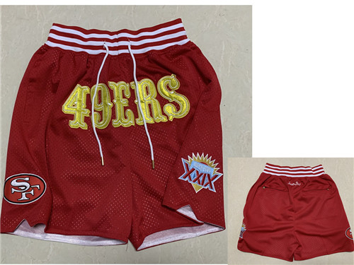 Men's San Francisco 49ers Red XXIX Super Bowl Patch Just Don Shorts Men's San Francisco 49ers Red XXIX Super Bowl Patch Just Don Shorts