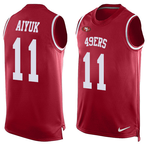 Nike 49ers #11 Brandon Aiyuk Red Team Color Men's Stitched NFL Limited Tank Top Jersey Nike 49ers #11 Brandon Aiyuk Red Team Color Men's Stitched NFL Limited Tank Top Jersey