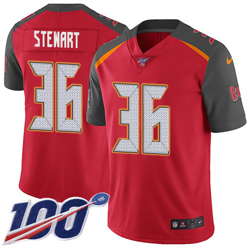 Nike Buccaneers #36 M.J. Stewart Red Team Color Men's Stitched NFL 100th Season Vapor Untouchable Limited Jersey Nike Buccaneers #36 M.J. Stewart Red Team Color Men's Stitched NFL 100th Season Vapor Untouchable Limited Jersey