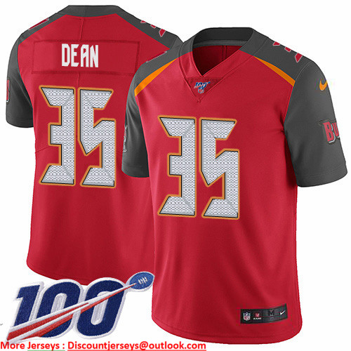 Nike Buccaneers #35 Jamel Dean Red Team Color Men's Stitched NFL 100th Season Vapor Untouchable Limited Jersey Nike Buccaneers #35 Jamel Dean Red Team Color Men's Stitched NFL 100th Season Vapor Untouchable Limited Jersey