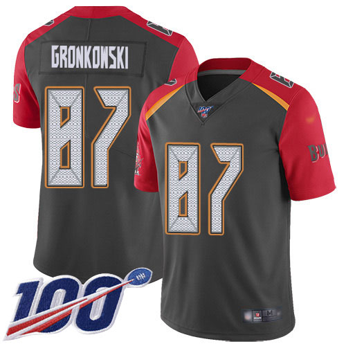 Nike Buccaneers #87 Rob Gronkowski Gray Men's Stitched NFL Limited Inverted Legend 100th Season Jersey Nike Buccaneers #87 Rob Gronkowski Gray Men's Stitched NFL Limited Inverted Legend 100th Season Jersey