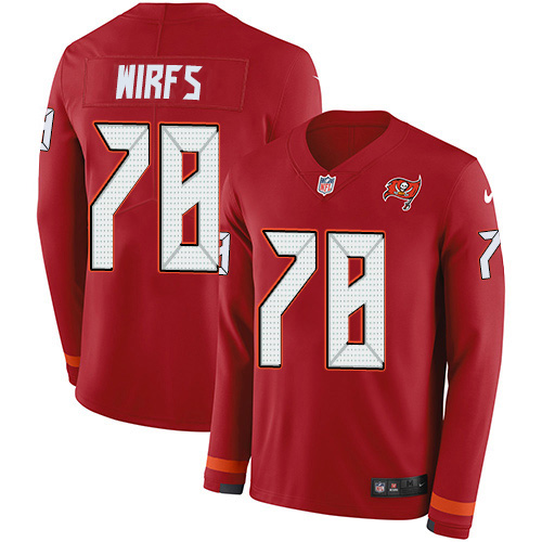 Nike Buccaneers #78 Tristan Wirfs Red Team Color Men's Stitched NFL Limited Therma Long Sleeve Jersey Nike Buccaneers #78 Tristan Wirfs Red Team Color Men's Stitched NFL Limited Therma Long Sleeve Jersey