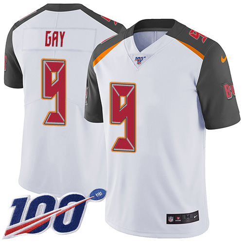 Nike Buccaneers #9 Matt Gay White Men's Stitched NFL 100th Season Vapor Untouchable Limited Jersey Nike Buccaneers #9 Matt Gay White Men's Stitched NFL 100th Season Vapor Untouchable Limited Jersey