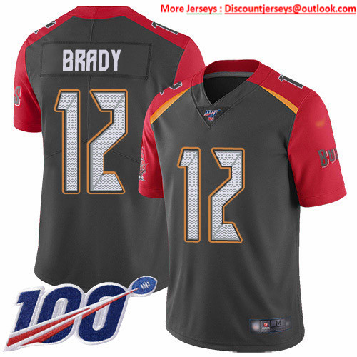 Nike Buccaneers #12 Tom Brady Gray Men's Stitched NFL Limited Inverted Legend 100th Season Jersey