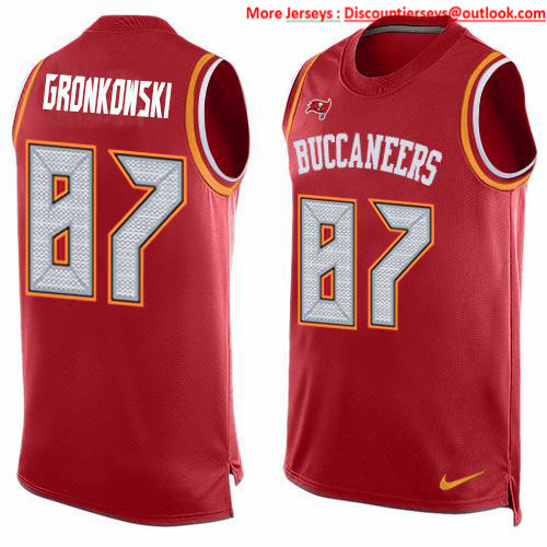 Nike Buccaneers #87 Rob Gronkowski Red Team Color Men's Stitched NFL Limited Tank Top Jersey Nike Buccaneers #87 Rob Gronkowski Red Team Color Men's Stitched NFL Limited Tank Top Jersey