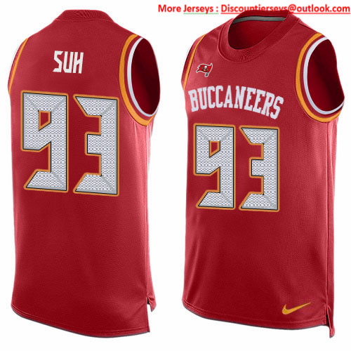 Nike Buccaneers #93 Ndamukong Suh Red Team Color Men's Stitched NFL Limited Tank Top Jersey