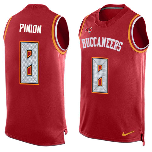 Nike Buccaneers #8 Bradley Pinion Red Team Color Men's Stitched NFL Limited Tank Top Jersey Nike Buccaneers #8 Bradley Pinion Red Team Color Men's Stitched NFL Limited Tank Top Jersey