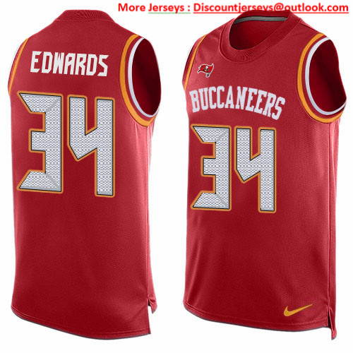 Nike Buccaneers #34 Mike Edwards Red Team Color Men's Stitched NFL Limited Tank Top Jersey