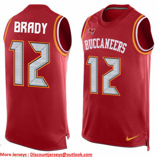 Nike Buccaneers #12 Tom Brady Red Team Color Men's Stitched NFL Limited Tank Top Jersey