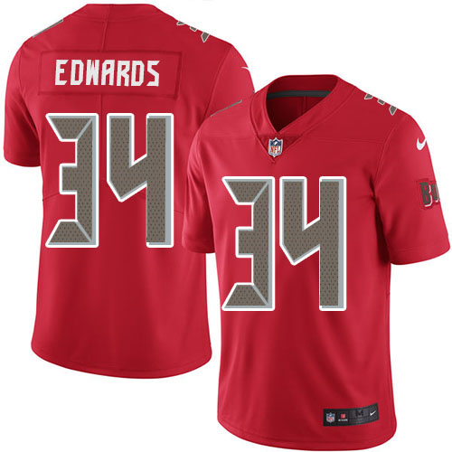 Nike Buccaneers #34 Mike Edwards Red Men's Stitched NFL Limited Rush Jersey Nike Buccaneers #34 Mike Edwards Red Men's Stitched NFL Limited Rush Jersey