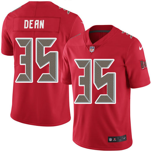 Nike Buccaneers #35 Jamel Dean Red Men's Stitched NFL Limited Rush Jersey Nike Buccaneers #35 Jamel Dean Red Men's Stitched NFL Limited Rush Jersey