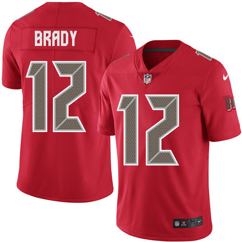 Nike Buccaneers #12 Tom Brady Red Men's Stitched NFL Limited Rush Jersey Nike Buccaneers #12 Tom Brady Red Men's Stitched NFL Limited Rush Jersey