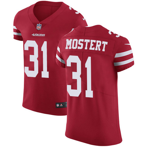 Nike 49ers #31 Raheem Mostert Red Team Color Men's Stitched NFL Vapor Untouchable Elite Jersey Nike 49ers #31 Raheem Mostert Red Team Color Men's Stitched NFL Vapor Untouchable Elite Jersey