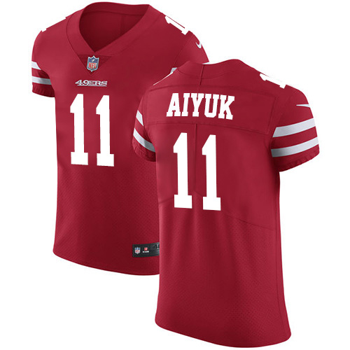 Nike 49ers #11 Brandon Aiyuk Red Team Color Men's Stitched NFL Vapor Untouchable Elite Jersey Nike 49ers #11 Brandon Aiyuk Red Team Color Men's Stitched NFL Vapor Untouchable Elite Jersey