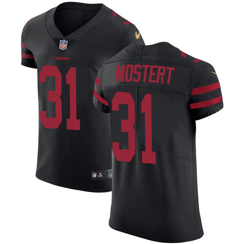 Nike 49ers #31 Raheem Mostert Black Alternate Men's Stitched NFL New Elite Jersey Nike 49ers #31 Raheem Mostert Black Alternate Men's Stitched NFL New Elite Jersey