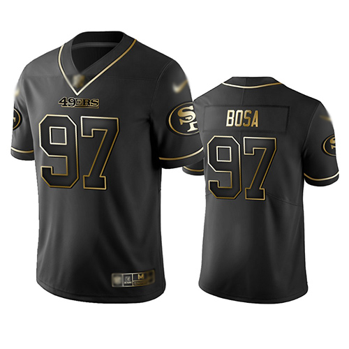 49ers #97 Nick Bosa Black Men's Stitched Football Limited Golden Edition Jersey 49ers #97 Nick Bosa Black Men's Stitched Football Limited Golden Edition Jersey