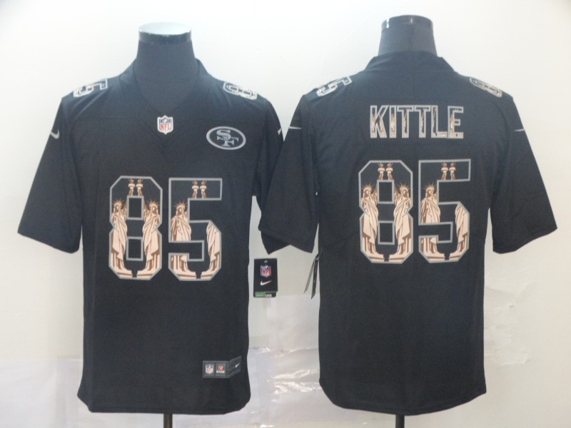 Nike 49ers 85 George Kittle Black Statue Of Liberty Limited Jersey Nike 49ers 85 George Kittle Black Statue Of Liberty Limited Jersey