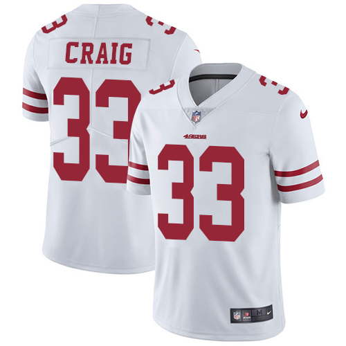 NFL 49ers #33 Roger Craig Men's White Vapor Untouchable Limited Jersey NFL 49ers #33 Roger Craig Men's White Vapor Untouchable Limited Jersey