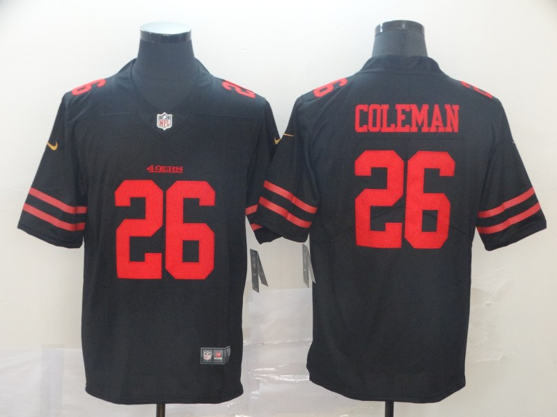 Nike 49ers 26 Tevin Coleman Black Vapor Untouchable Limited Jersey Nike 49ers 26 Tevin Coleman Black Vapor Untouchable Limited Jersey