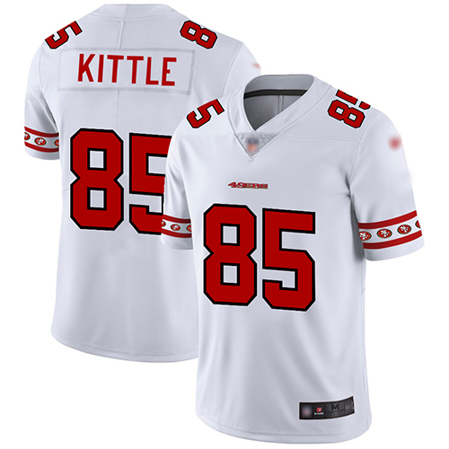 49ers #85 George Kittle White Men's Stitched Football Limited Team Logo Fashion Jersey 49ers #85 George Kittle White Men's Stitched Football Limited Team Logo Fashion Jersey