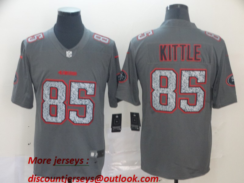 Nike 49ers 85 George Kittle Gray Camo Vapor Untouchable Limited Jersey