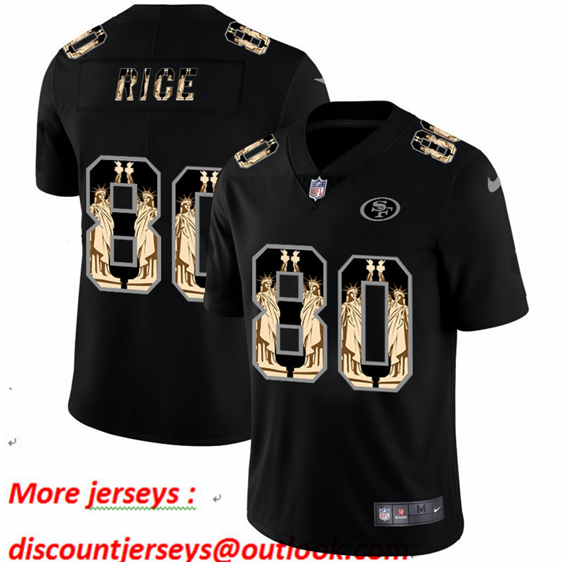Nike 49ers 80 Jerry Rice Black Statue Of Liberty Limited Jersey Nike 49ers 80 Jerry Rice Black Statue Of Liberty Limited Jersey