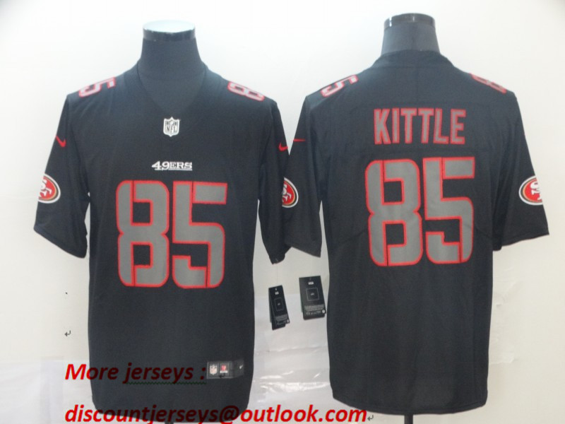 Nike 49ers 85 George Kittle Black Impact Rush Limited Jersey