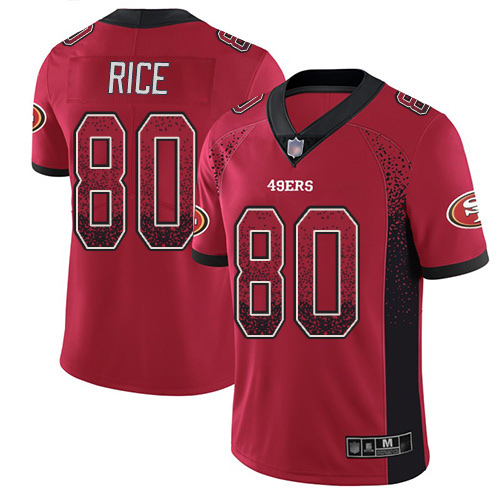 49ers #80 Jerry Rice Red Team Color Men's Stitched Football Limited Rush Drift Fashion Jersey 49ers #80 Jerry Rice Red Team Color Men's Stitched Football Limited Rush Drift Fashion Jersey