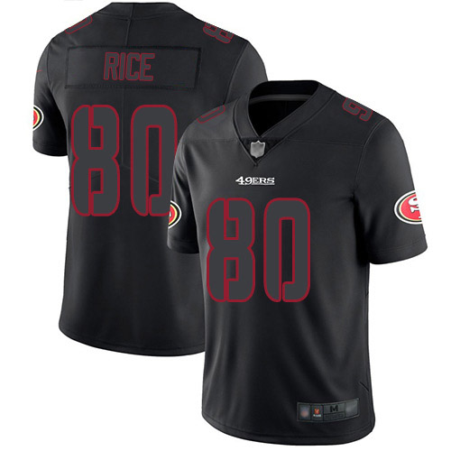 49ers #80 Jerry Rice Black Men's Stitched Football Limited Rush Impact Jersey 49ers #80 Jerry Rice Black Men's Stitched Football Limited Rush Impact Jersey