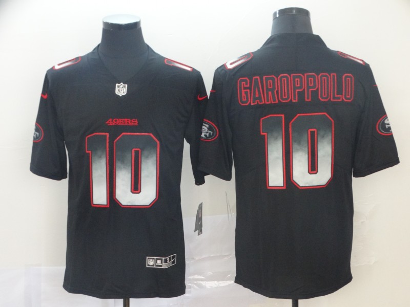 49ers 10 Jimmy Garoppolo Black Arch Smoke Vapor Untouchable Limited Jersey 49ers 10 Jimmy Garoppolo Black Arch Smoke Vapor Untouchable Limited Jersey