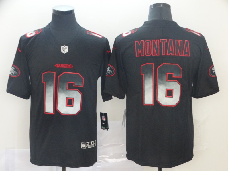 49ers 16 Joe Montana Black Arch Smoke Vapor Untouchable Limited Jersey 49ers 16 Joe Montana Black Arch Smoke Vapor Untouchable Limited Jersey