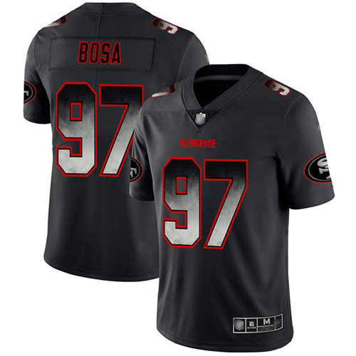 49ers #97 Nick Bosa Black Men's Stitched Football Vapor Untouchable Limited Smoke Fashion Jersey 49ers #97 Nick Bosa Black Men's Stitched Football Vapor Untouchable Limited Smoke Fashion Jersey