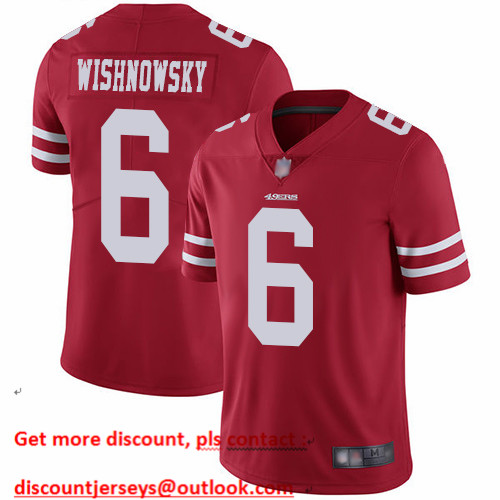 49ers #6 Mitch Wishnowsky Red Team Color Men's Stitched Football Vapor Untouchable Limited Jersey 49ers #6 Mitch Wishnowsky Red Team Color Men's Stitched Football Vapor Untouchable Limited Jersey