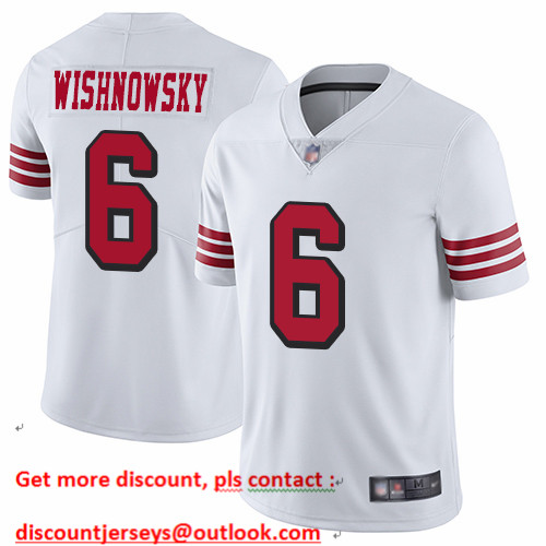 49ers #6 Mitch Wishnowsky White Rush Men's Stitched Football Vapor Untouchable Limited Jersey 49ers #6 Mitch Wishnowsky White Rush Men's Stitched Football Vapor Untouchable Limited Jersey
