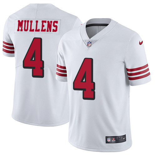 Nike 49ers #4 Nick Mullens White Rush Men's Stitched NFL Vapor Untouchable Limited Jersey Nike 49ers #4 Nick Mullens White Rush Men's Stitched NFL Vapor Untouchable Limited Jersey