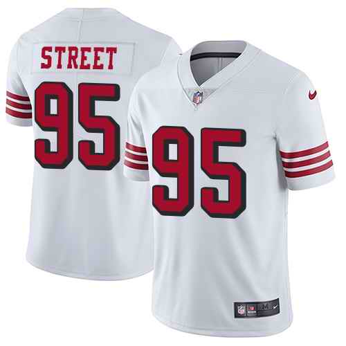 Nike 49ers 95 Kentavius Street White Color Rush Vapor Untouchable Limited Jersey Nike 49ers 95 Kentavius Street White Color Rush Vapor Untouchable Limited Jersey