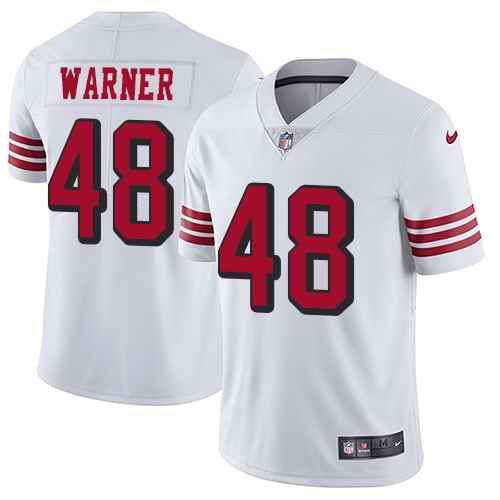 Nike 49ers 48 Fred Warner White Color Rush Vapor Untouchable Limited Jersey Nike 49ers 48 Fred Warner White Color Rush Vapor Untouchable Limited Jersey