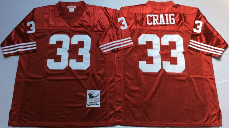 Mitchell And Ness 49ers #33 Roger Craig red Men's Throwback Stitched NFL Jersey Mitchell And Ness 49ers #33 Roger Craig red Men's Throwback Stitched NFL Jersey