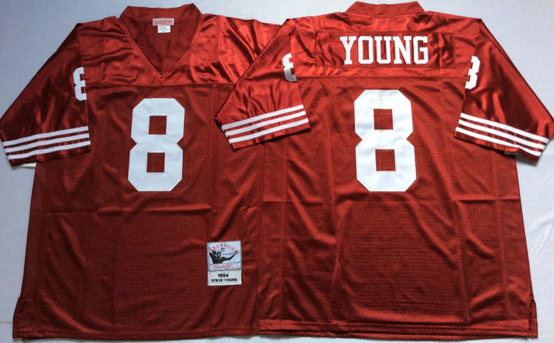 Mitchell And Ness 49ers #8 Steve Young Men's Throwback Stitched NFL Jersey
