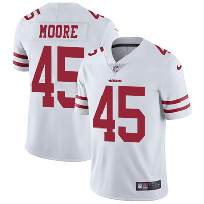 Nike 49ers #45 Tarvarius Moore White Men's Stitched NFL Vapor Untouchable Limited Jersey Nike 49ers #45 Tarvarius Moore White Men's Stitched NFL Vapor Untouchable Limited Jersey
