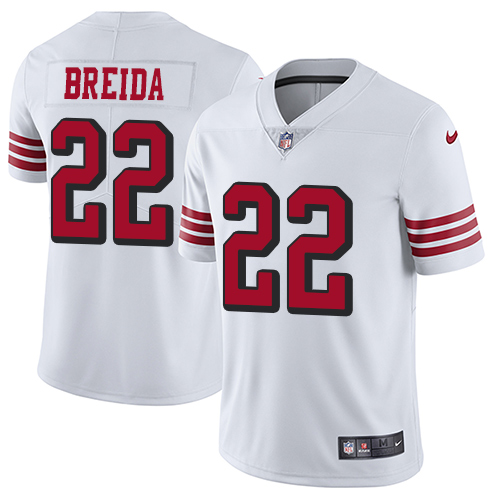 Nike 49ers #22 Matt Breida White Rush Men's Stitched NFL Vapor Untouchable Limited Jersey Nike 49ers #22 Matt Breida White Rush Men's Stitched NFL Vapor Untouchable Limited Jersey
