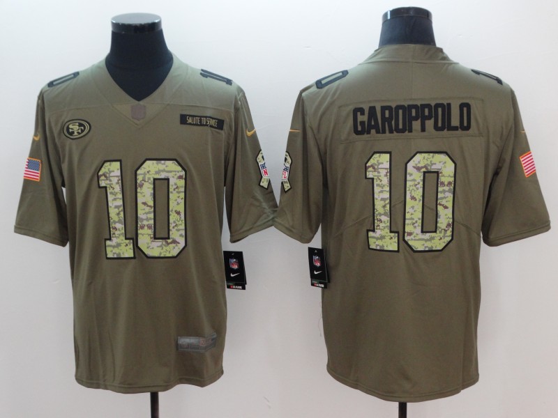 Nike 49ers #10 Jimmy Garoppolo Olive Camo Salute To Service Limited Jersey Nike 49ers #10 Jimmy Garoppolo Olive Camo Salute To Service Limited Jersey