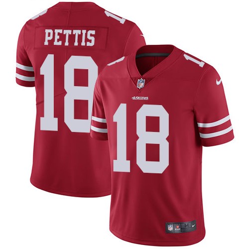 Nike 49ers #18 Dante Pettis Red Team Color Men's Stitched NFL Vapor Untouchable Limited Jersey Nike 49ers #18 Dante Pettis Red Team Color Men's Stitched NFL Vapor Untouchable Limited Jersey