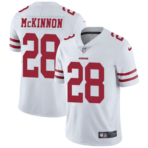 Nike 49ers #28 Jerick McKinnon White Men's Stitched NFL Vapor Untouchable Limited Jersey Nike 49ers #28 Jerick McKinnon White Men's Stitched NFL Vapor Untouchable Limited Jersey