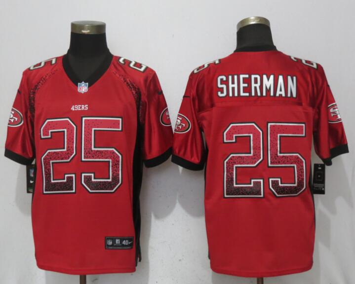 Nike 49ers 25 Richard Sherman Red Drift Fashion Elite Jersey Nike 49ers 25 Richard Sherman Red Drift Fashion Elite Jersey