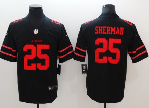 Nike 49ers #25 Richard Sherman Black Men's Stitched NFL Elite Jersey Nike 49ers #25 Richard Sherman Black Men's Stitched NFL Elite Jersey